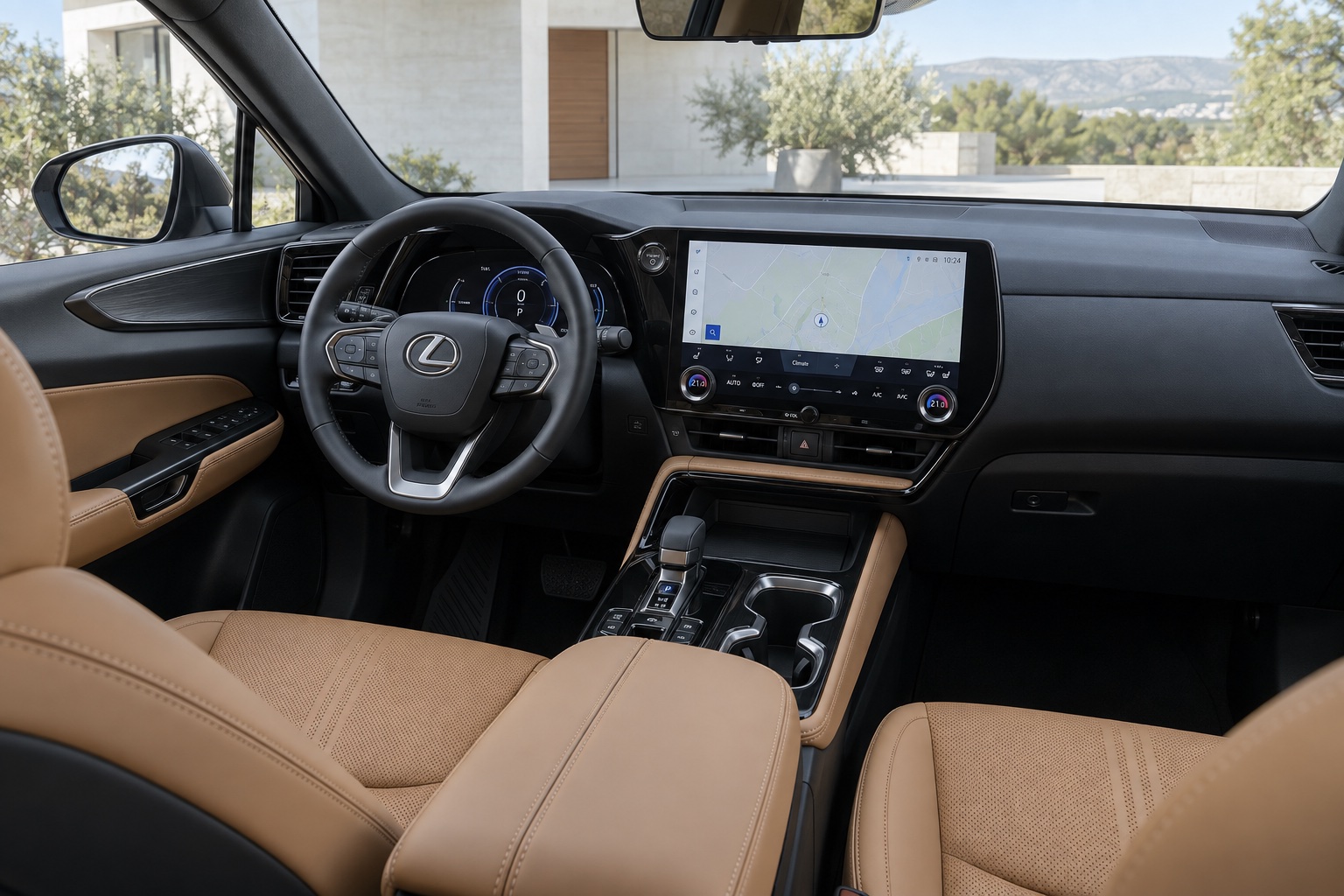 AI-illustration af anden generation Lexus NX-kabine