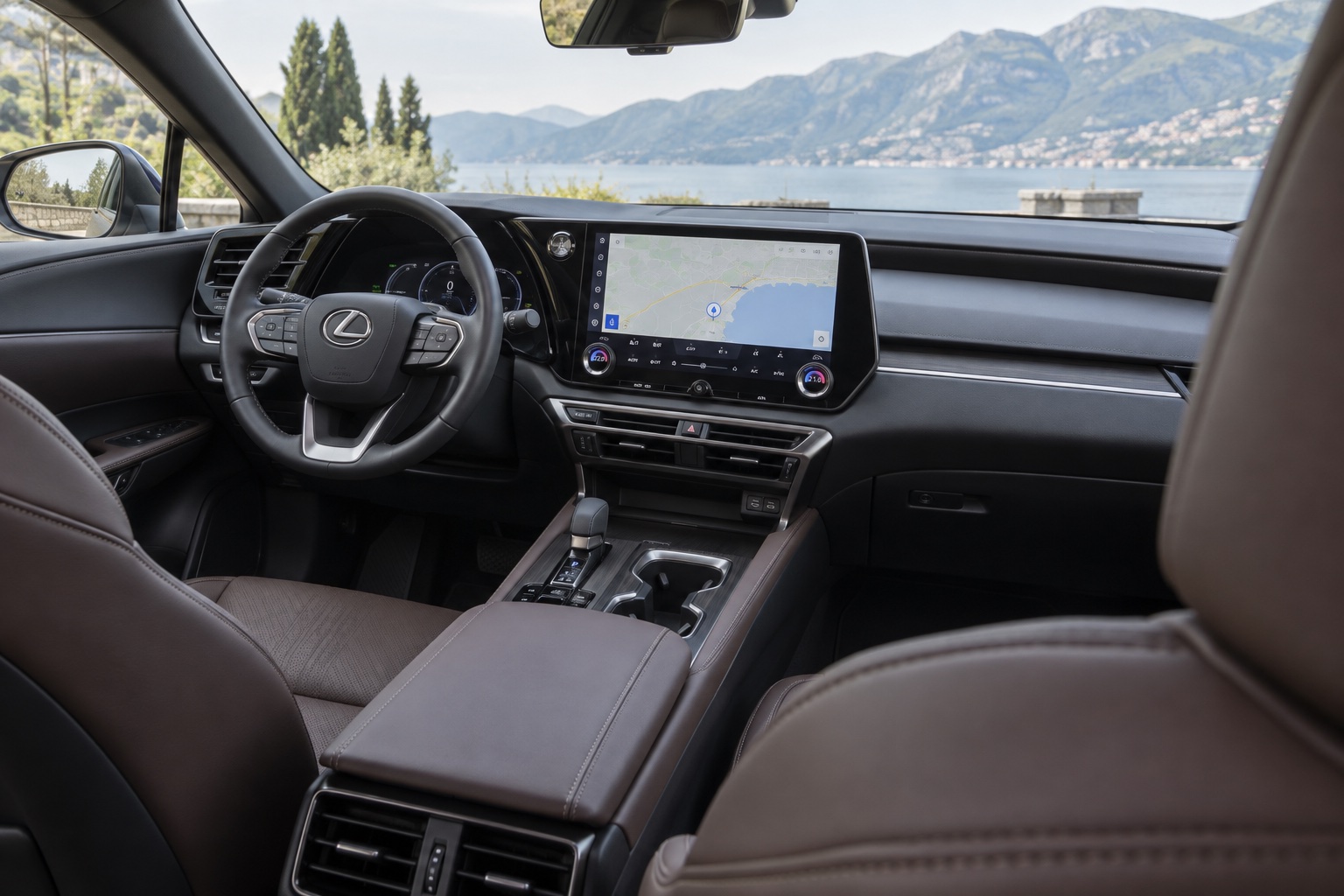 AI-illustration af femte generation Lexus RX-kabine