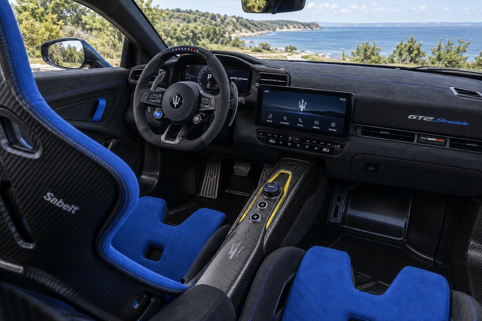 AI-illustration af Maserati GT2 Stradale-kabine