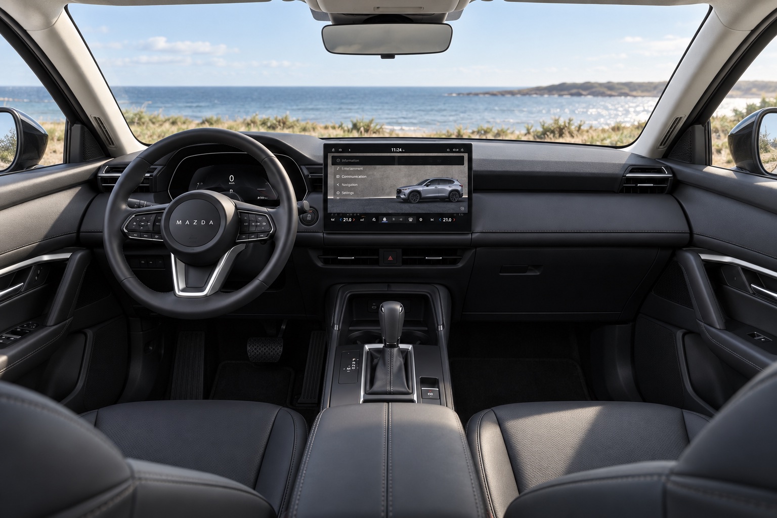 AI-illustration af Mazda CX-5 Centre-Line-kabine