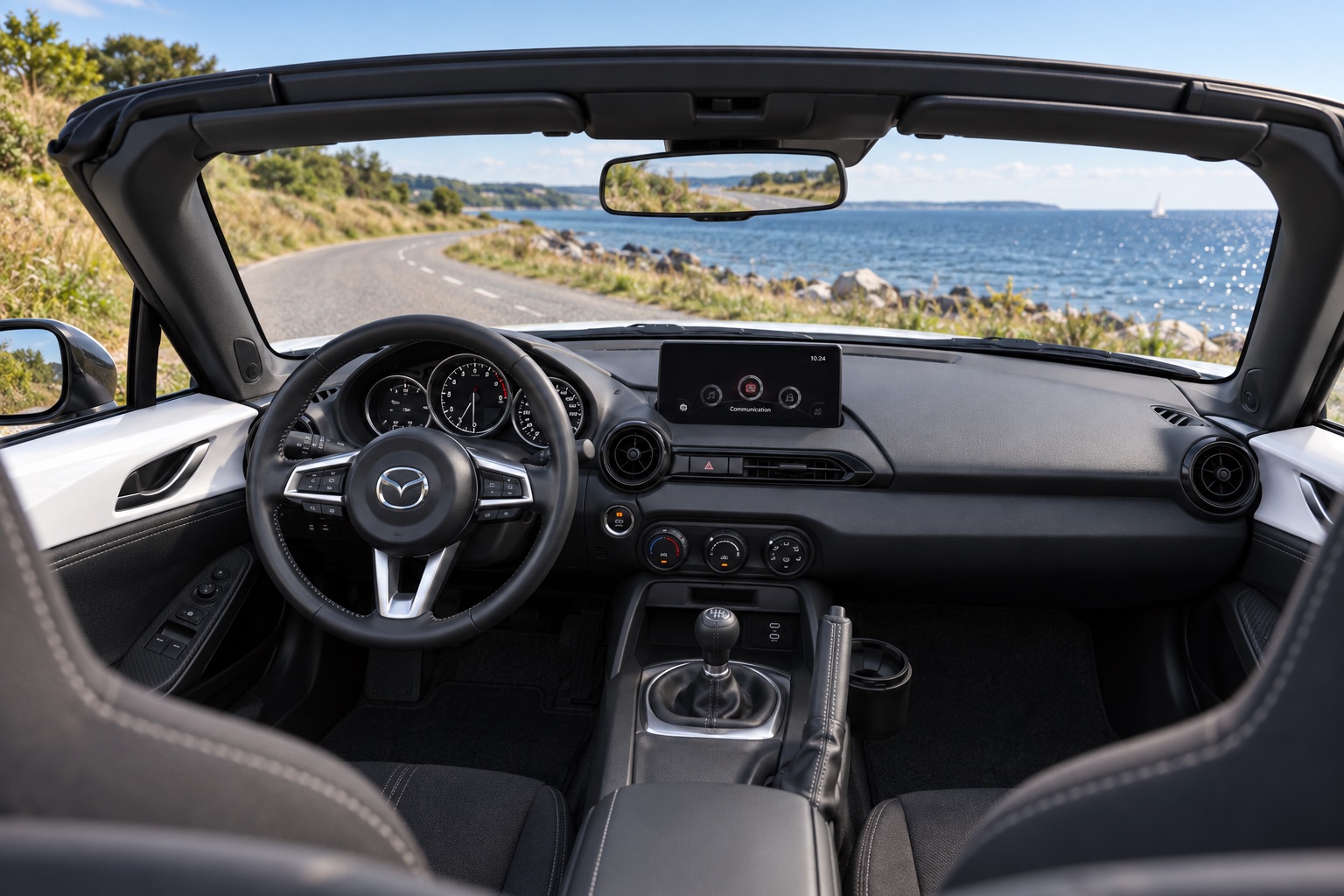 AI-illustration af Mazda MX-5 Prime-Line-kabine